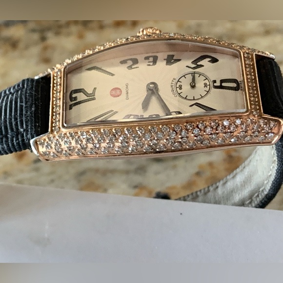 Michele Coquette * Beautiful Rose Tone Valerie Aldrich Watch w/Diamonds - Picture 8 of 16